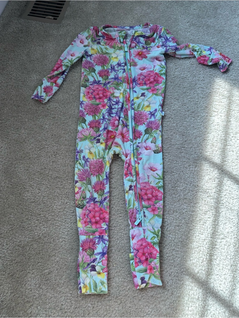 Posh peanut 2 way zip sleeper onesie convertible size 9-12 months Hadley